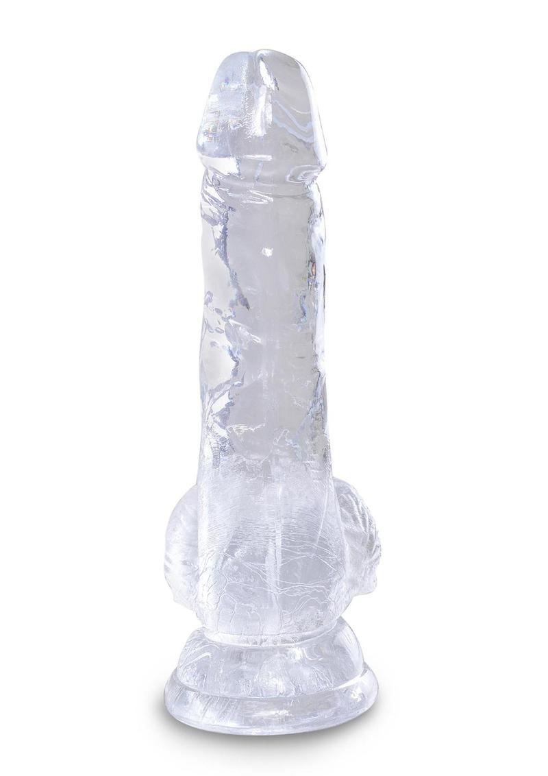 Load image into Gallery viewer, King Cock Dildo with Balls - Clear - 5in
