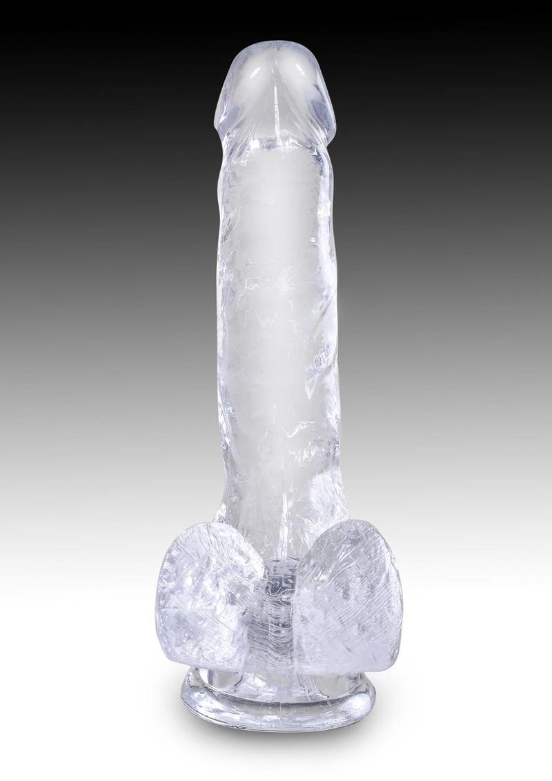 Load image into Gallery viewer, King Cock Dildo with Balls - Clear - 6in
