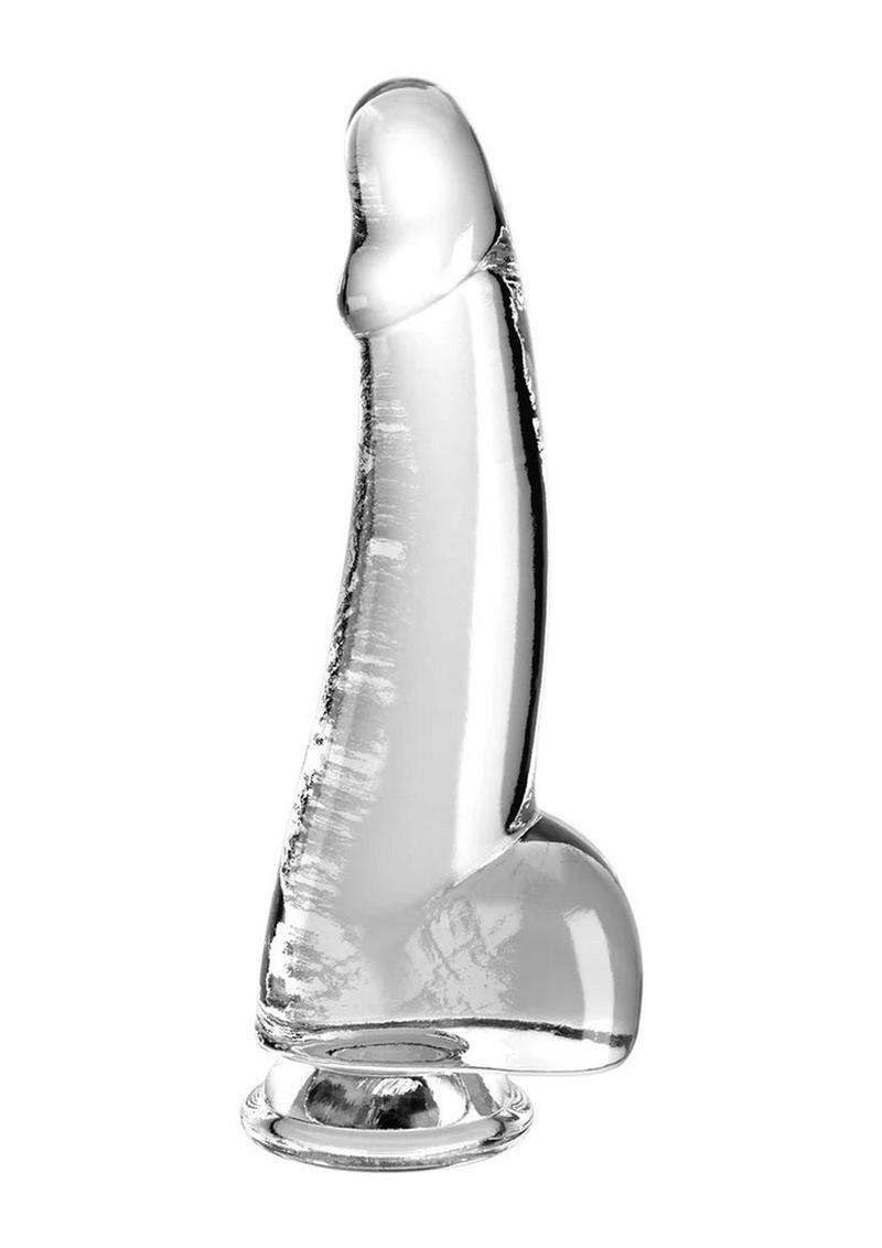 Load image into Gallery viewer, King Cock Clear Dildo with Balls - Clear - 7.5in
