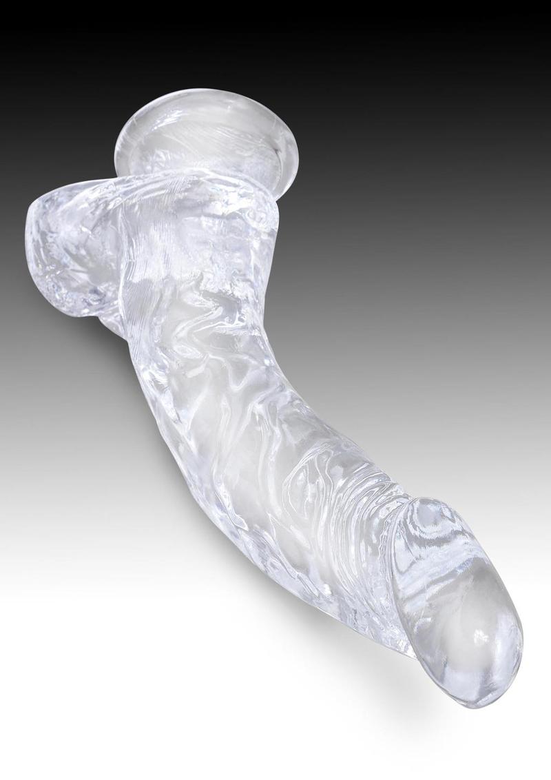 Load image into Gallery viewer, King Cock Dildo with Balls - Clear - 7.5in
