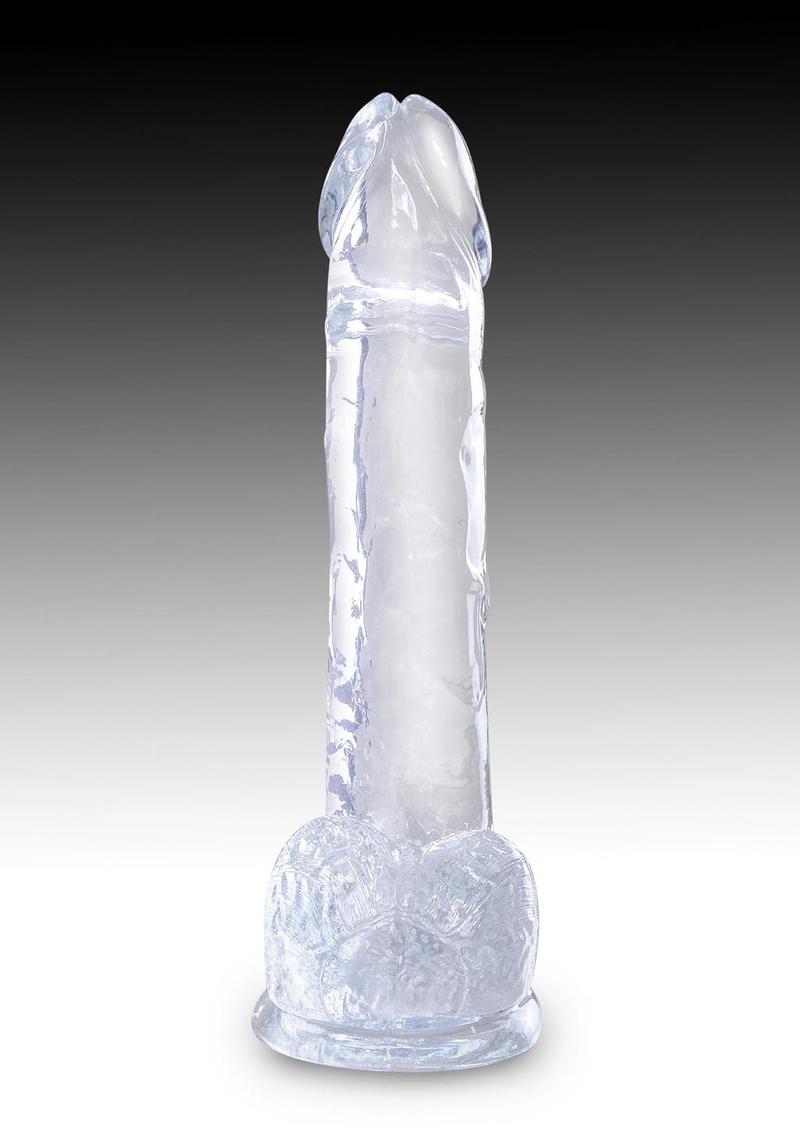 Load image into Gallery viewer, King Cock Dildo with Balls - Clear - 7in
