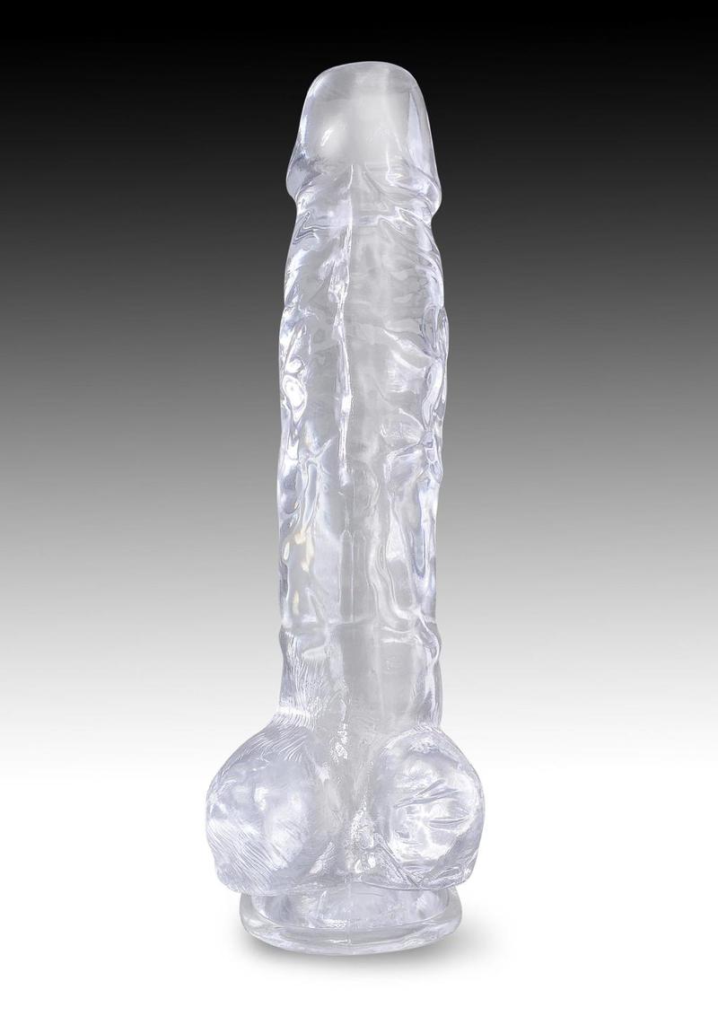Load image into Gallery viewer, King Cock Dildo with Balls - Clear - 8in
