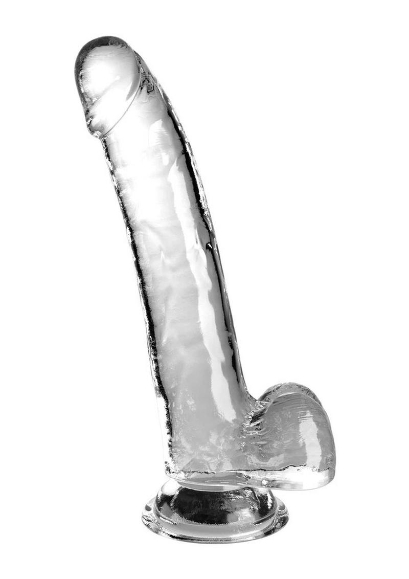 Load image into Gallery viewer, King Cock Clear Dildo with Balls - Clear - 9in

