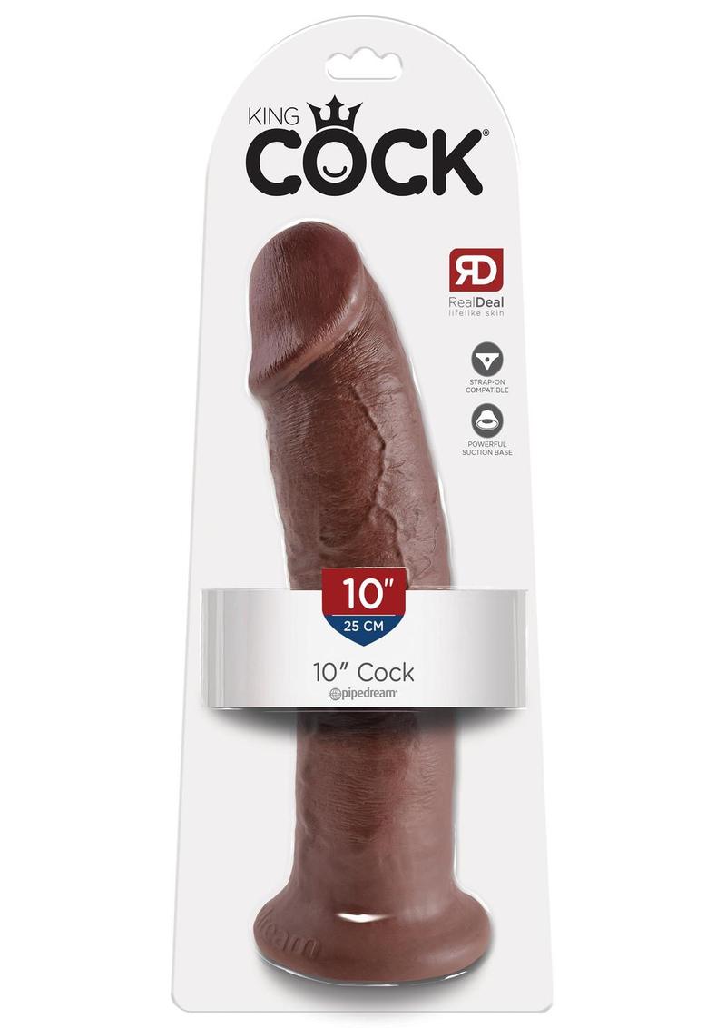 Load image into Gallery viewer, King Cock Dildo - Chocolate - 10in

