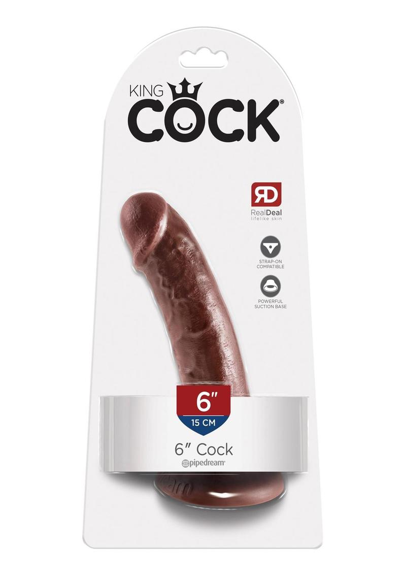 Load image into Gallery viewer, King Cock Dildo - Chocolate - 6in
