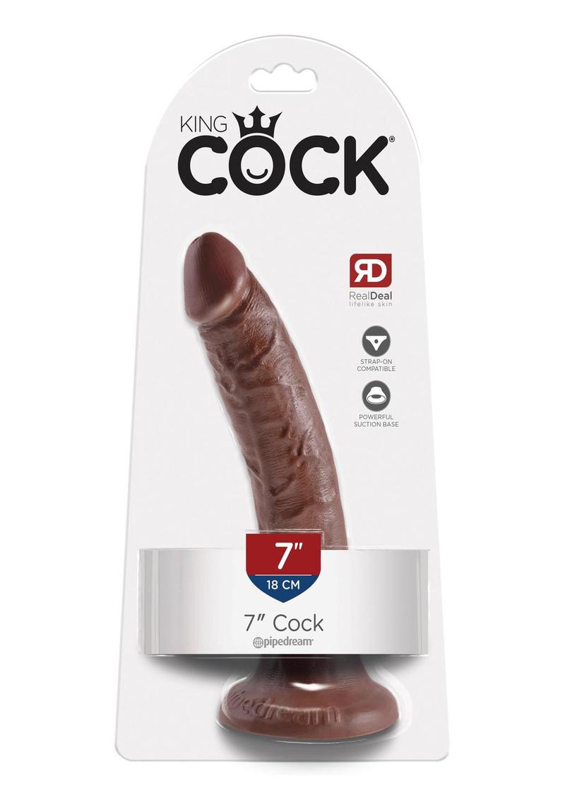 Load image into Gallery viewer, King Cock Dildo - Chocolate - 7in

