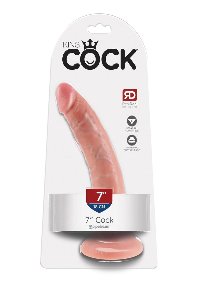 Load image into Gallery viewer, King Cock Dildo - Flesh/Vanilla - 7in
