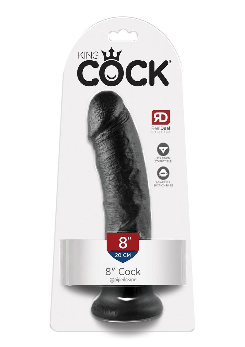 Load image into Gallery viewer, King Cock Dildo - Black/Flesh - 8in
