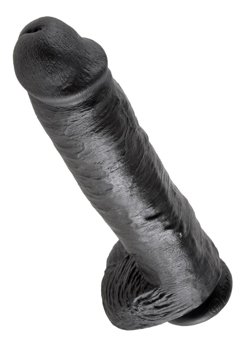 Load image into Gallery viewer, King Cock Dildo with Balls - Black - 11in
