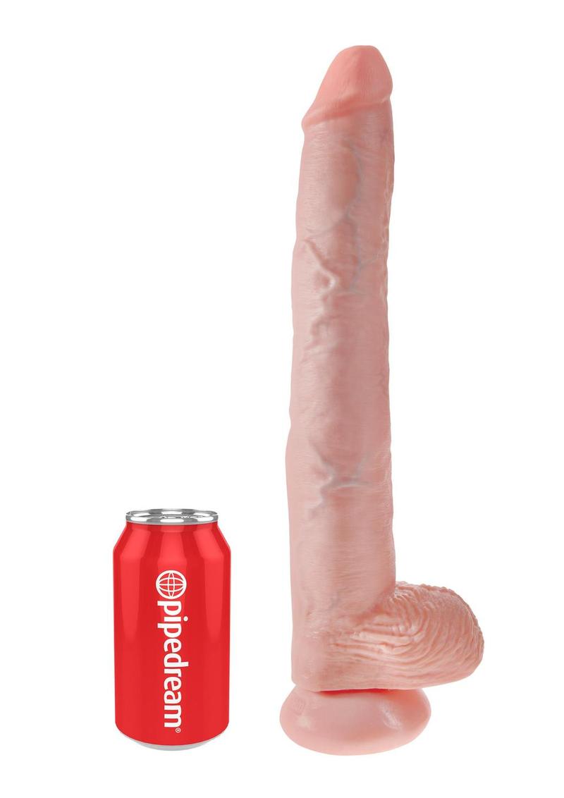 Load image into Gallery viewer, King Cock Dildo with Balls - Vanilla - 14in
