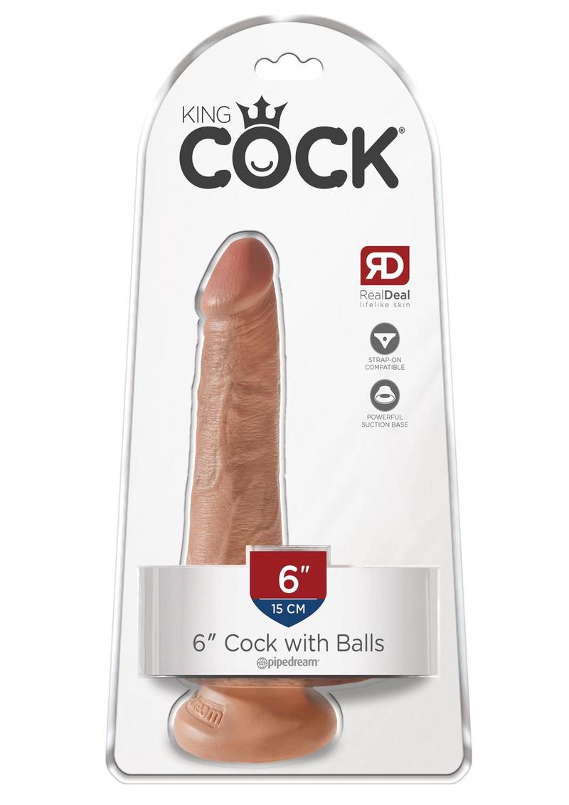 Load image into Gallery viewer, King Cock Dildo with Balls - Caramel - 6in
