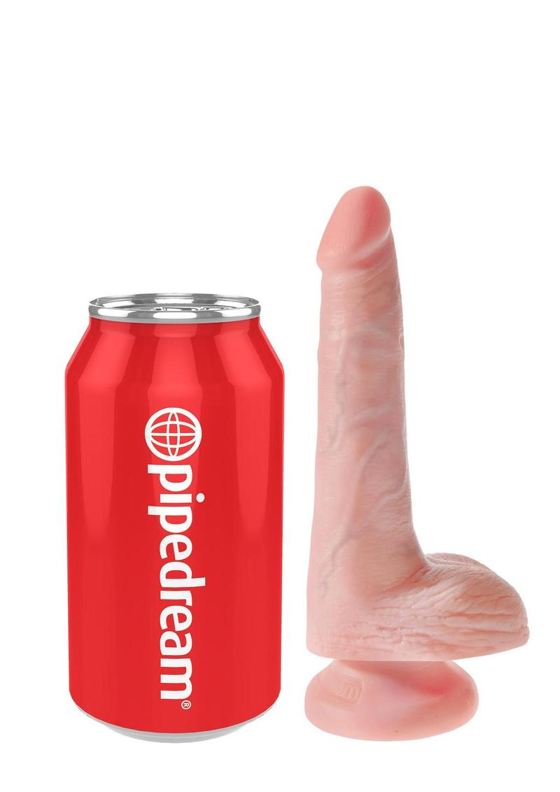 Load image into Gallery viewer, King Cock Dildo with Balls - Flesh/Vanilla - 6in
