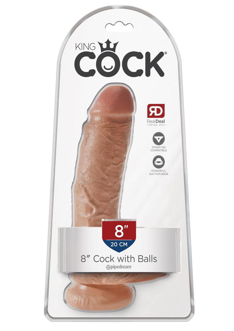 Load image into Gallery viewer, King Cock Dildo with Balls - Caramel - 8in
