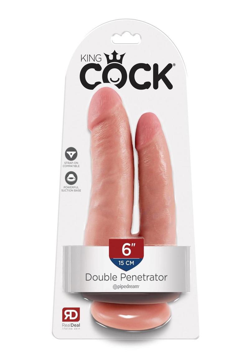 Load image into Gallery viewer, King Cock Double Penetrator Dildo - Flesh/Vanilla
