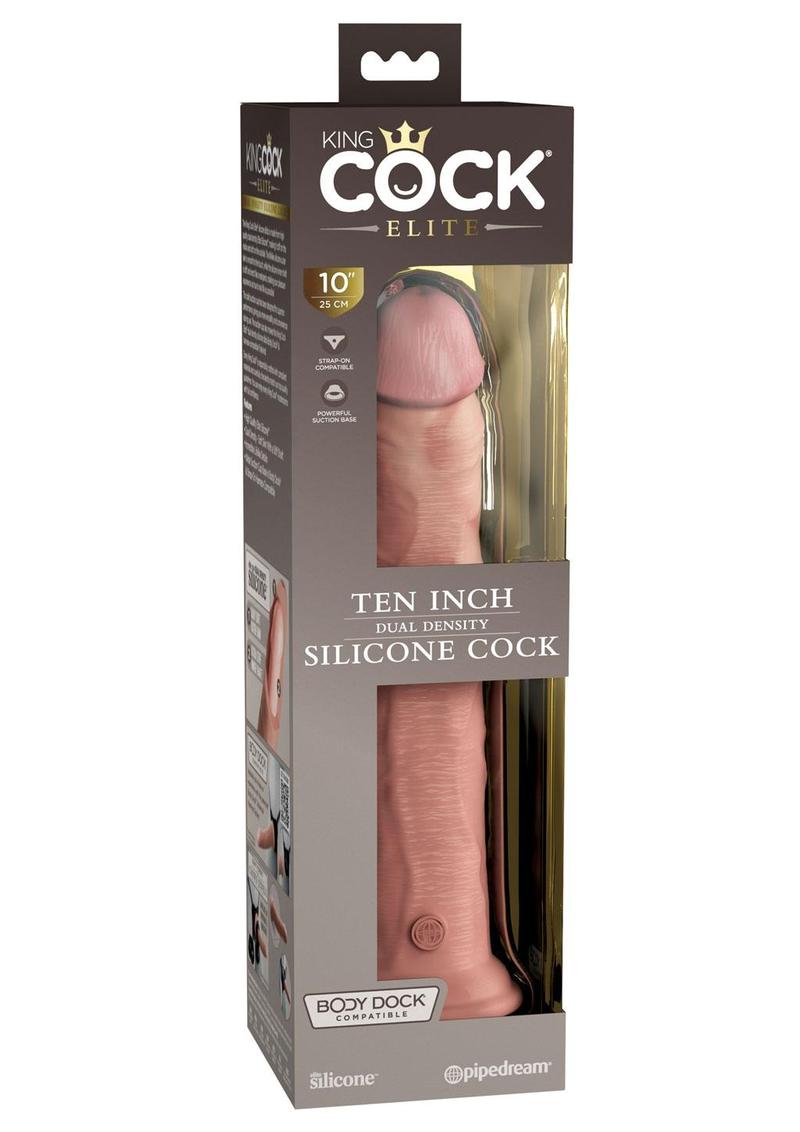 Load image into Gallery viewer, King Cock Elite Dual Density Silicone Dildo - Vanilla - 10in
