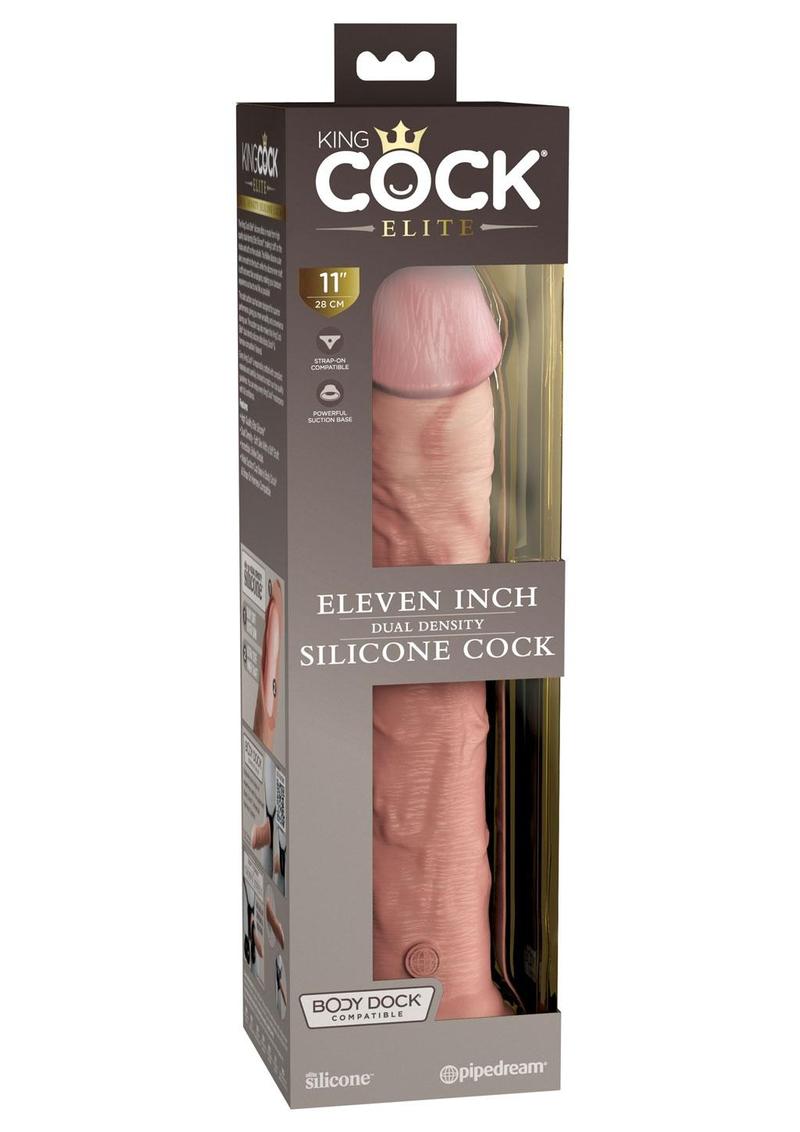 Load image into Gallery viewer, King Cock Elite Dual Density Silicone Dildo - Vanilla - 11in
