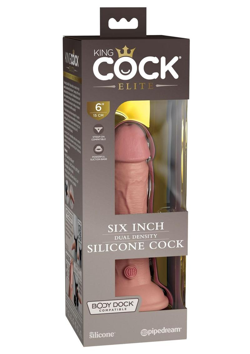 Load image into Gallery viewer, King Cock Elite Dual Density Silicone Dildo - Vanilla - 6in
