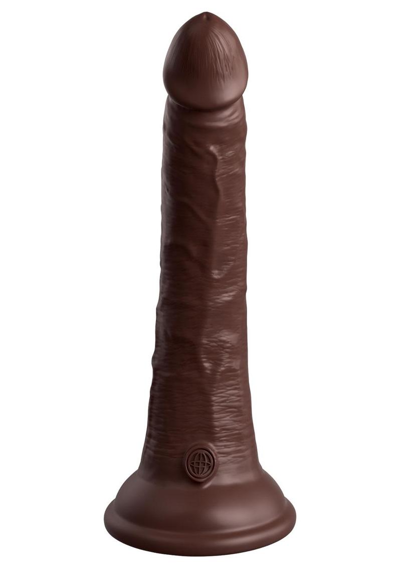 Load image into Gallery viewer, King Cock Elite Dual Density Silicone Dildo - Chocolate - 7in

