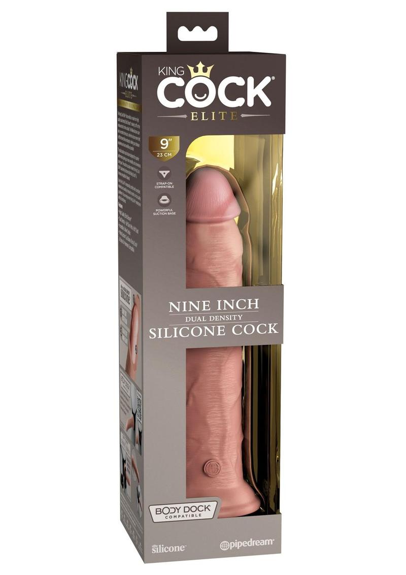 Load image into Gallery viewer, King Cock Elite Dual Density Silicone Dildo - Vanilla - 9in
