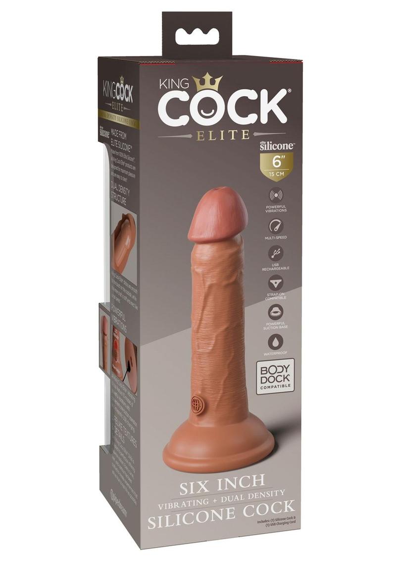 Load image into Gallery viewer, King Cock Elite Dual Density Vibrating Rechargeable Silicone Dildo
