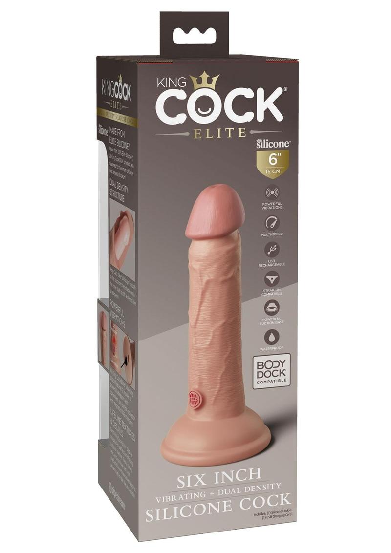 Load image into Gallery viewer, King Cock Elite Dual Density Vibrating Rechargeable Silicone Dildo
