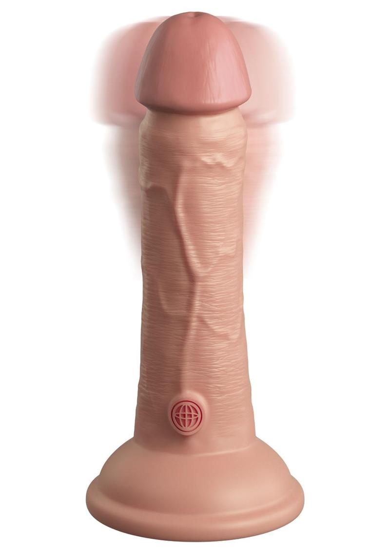 Load image into Gallery viewer, King Cock Elite Dual Density Vibrating Rechargeable Silicone Dildo - Vanilla - 6in
