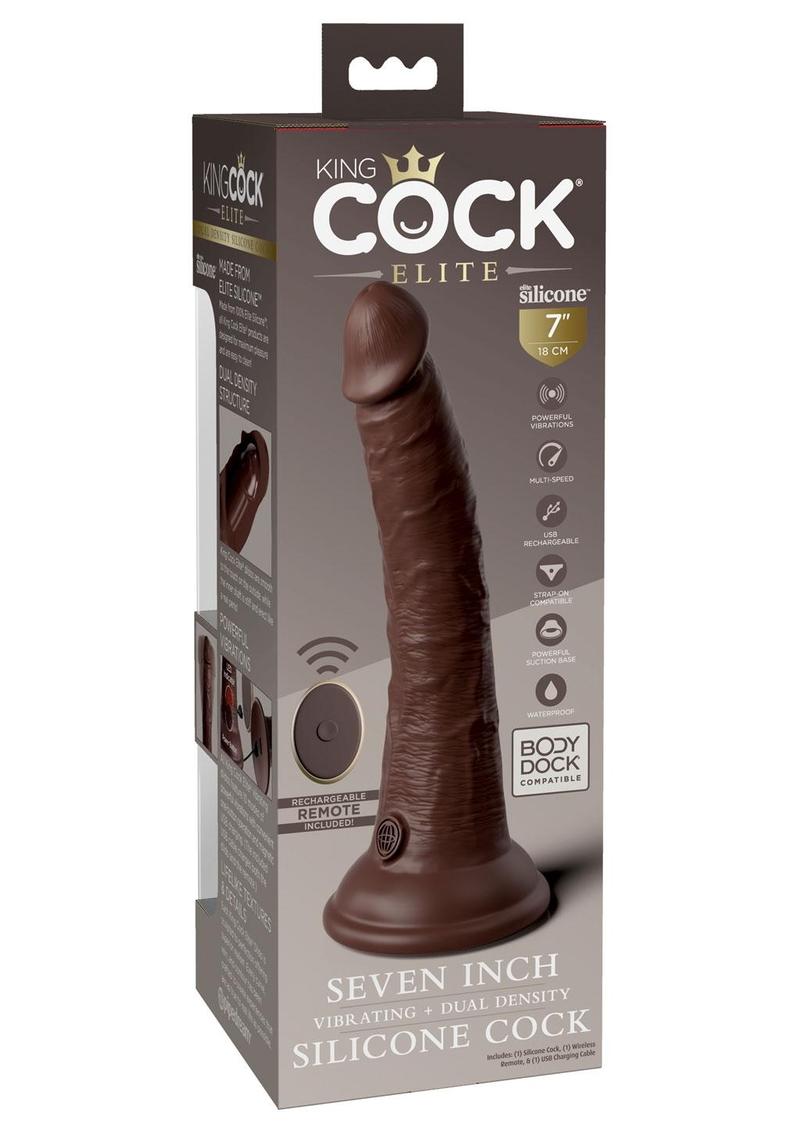 Load image into Gallery viewer, King Cock Elite Dual Density Vibrating Rechargeable Silicone with Remote Control Dildo
