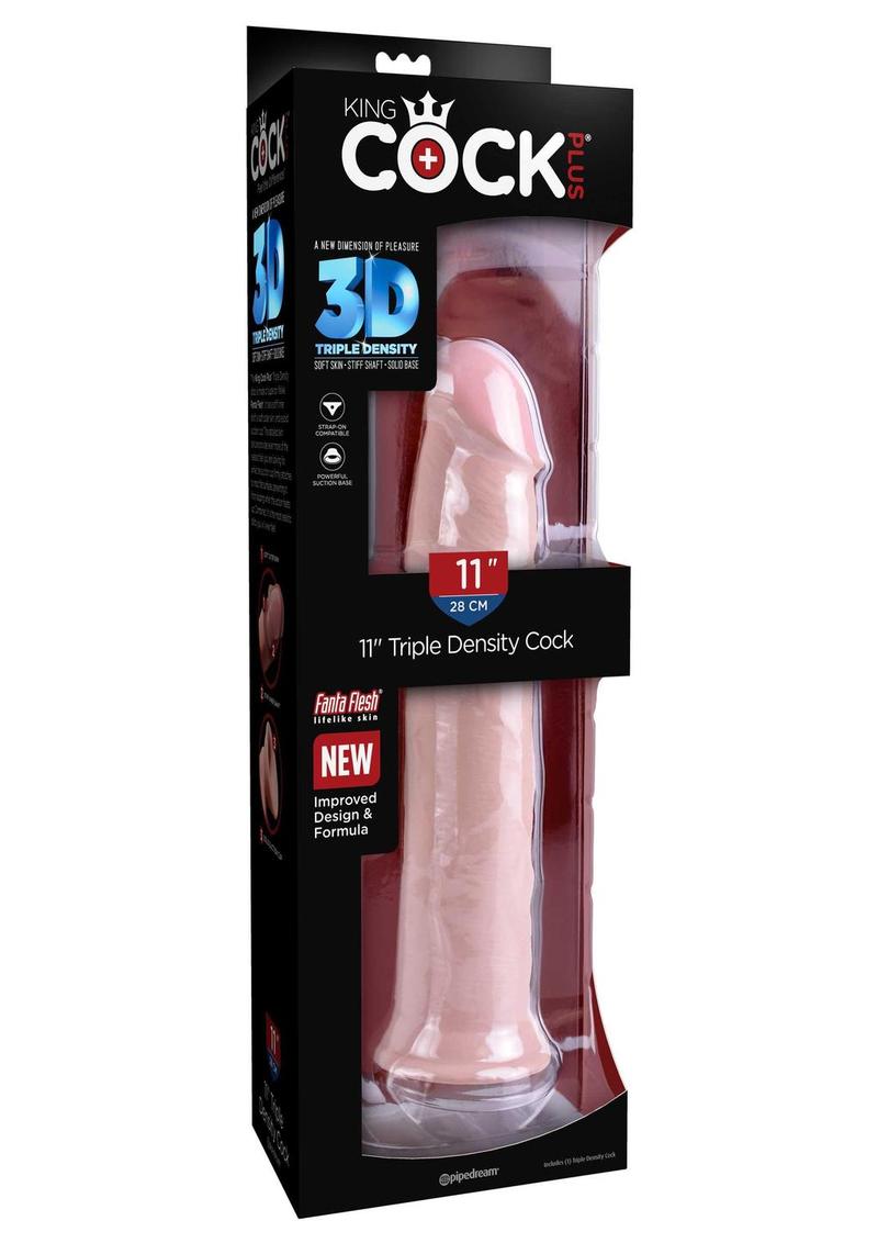 Load image into Gallery viewer, King Cock Plus Triple Density Dildo - Vanilla - 11in
