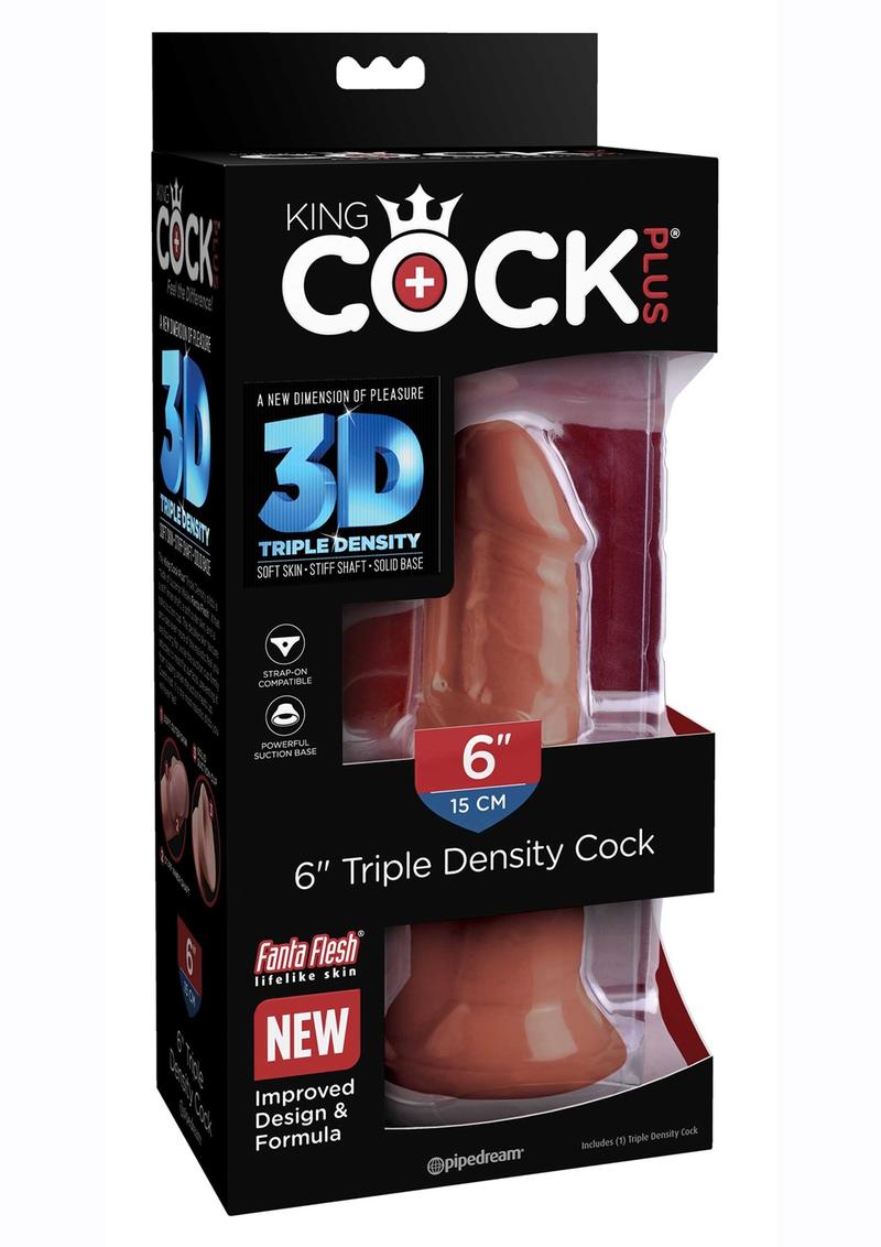 Load image into Gallery viewer, King Cock Plus Triple Density Dildo - Chocolate - 6in
