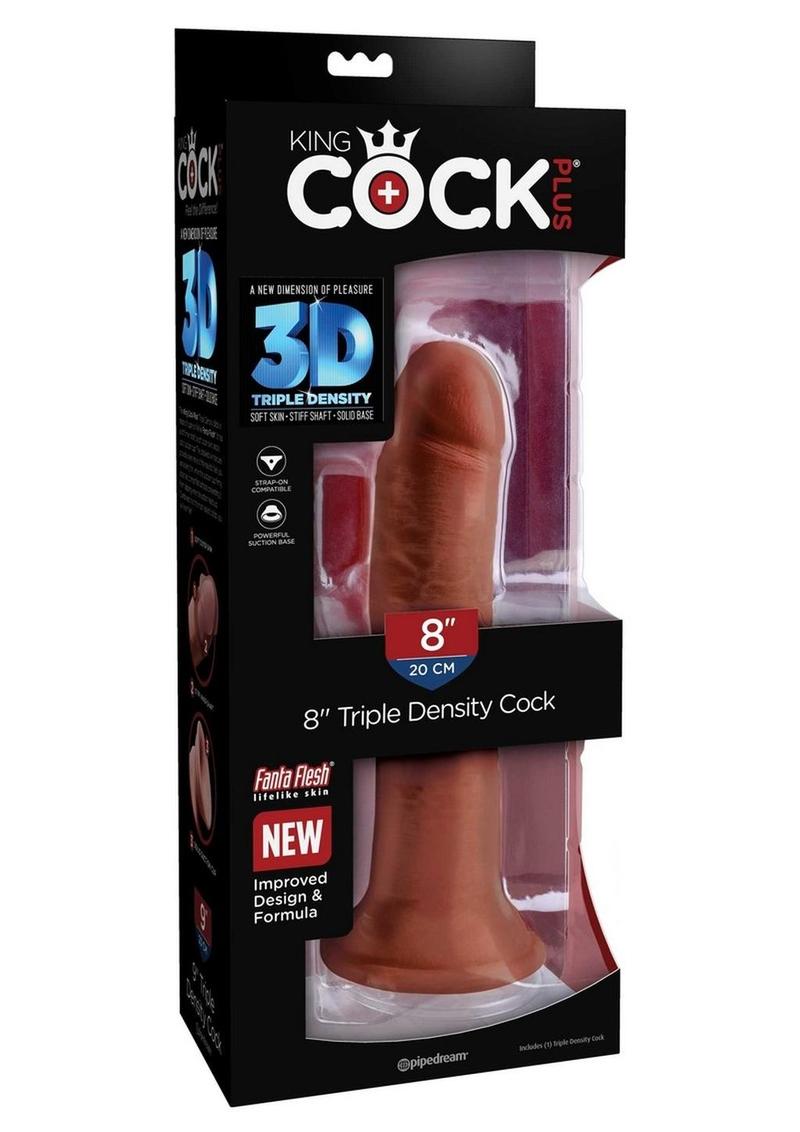 Load image into Gallery viewer, King Cock Plus Triple Density Dildo - Chocolate - 8in
