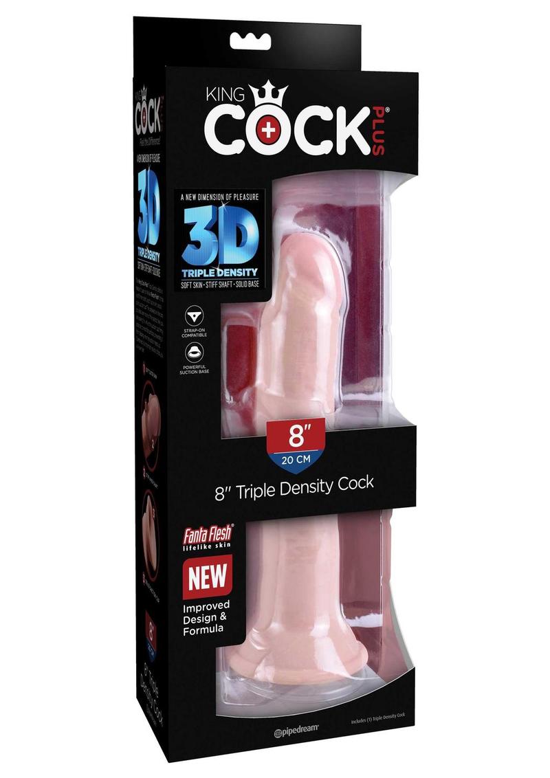 Load image into Gallery viewer, King Cock Plus Triple Density Dildo - Vanilla - 8in
