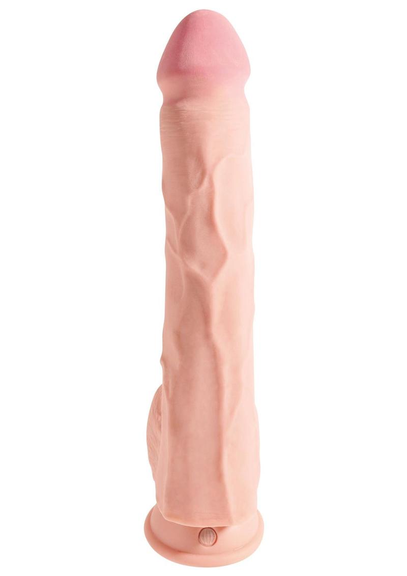 Load image into Gallery viewer, King Cock Plus Triple Density Dildo with Balls - Vanilla - 12in
