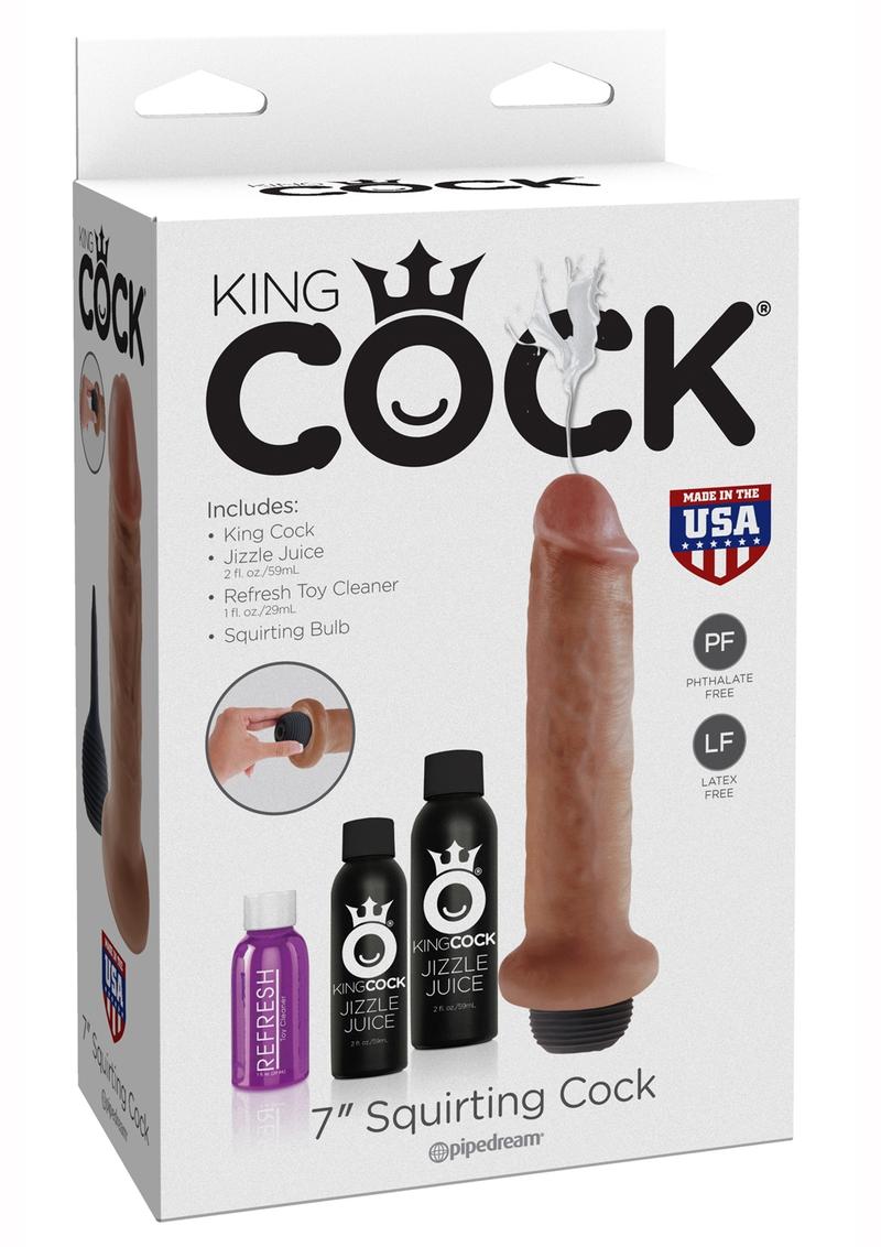 Load image into Gallery viewer, King Cock Squirting Cock Kits - Tan - 7in
