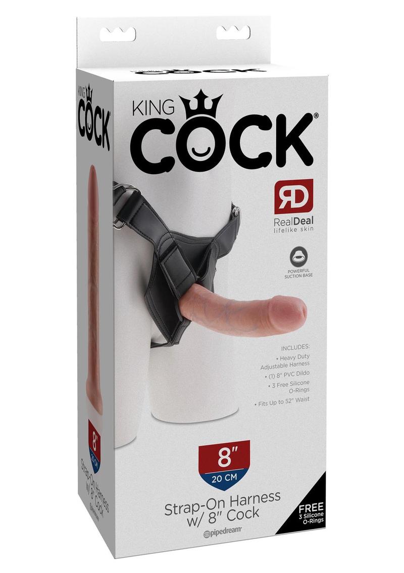 Load image into Gallery viewer, King Cock Strap-On Harness with Dildo - Vanilla - 8in

