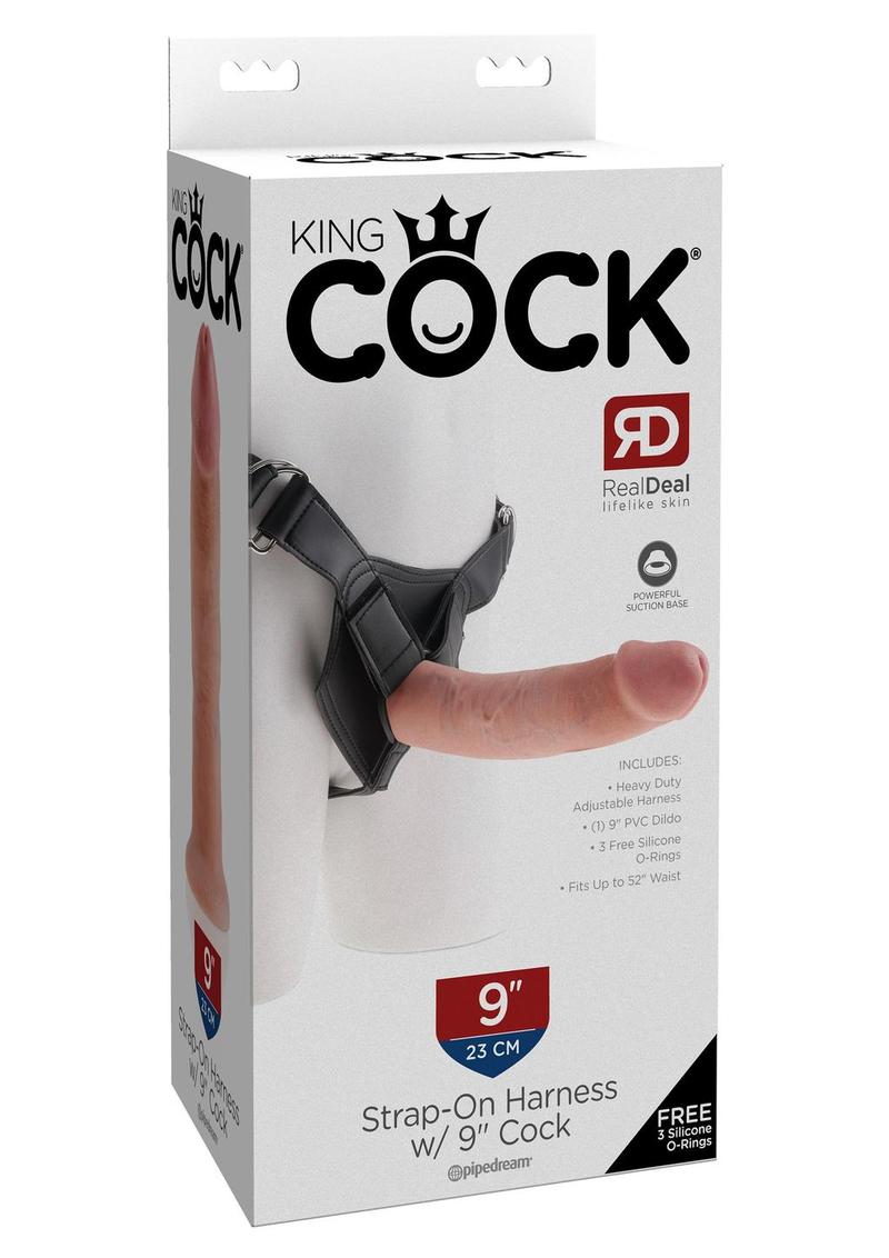 Load image into Gallery viewer, King Cock Strap-On Harness with Dildo - Flesh/Vanilla - 9in
