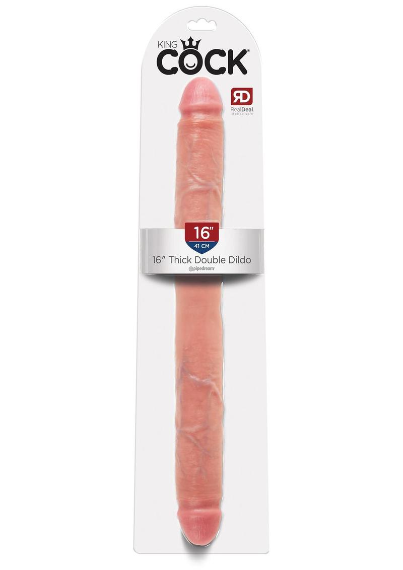 Load image into Gallery viewer, King Cock Thick Double Dildo - Flesh/Vanilla - 16in
