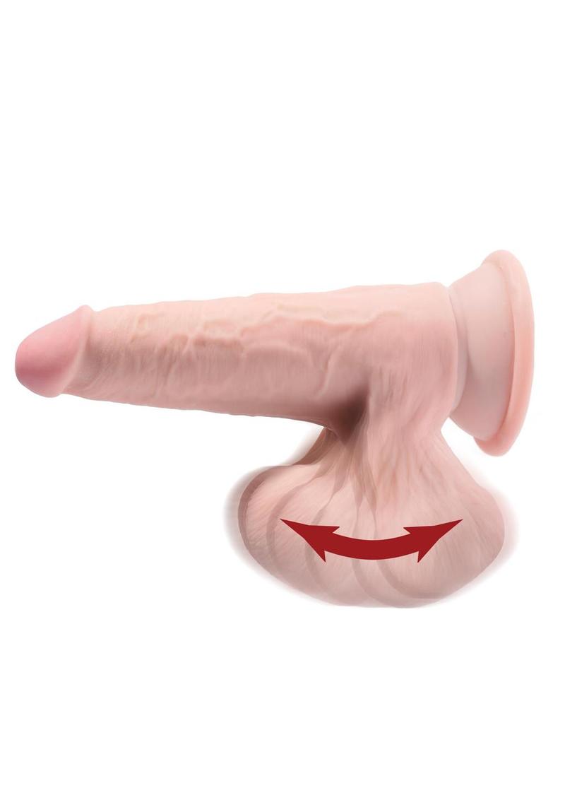 Load image into Gallery viewer, King Cock Triple Density Cock with Swinging Balls - Vanilla - 7in
