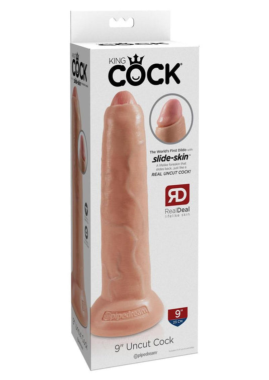 King Cock Uncut Dildo - Vanilla - 9in