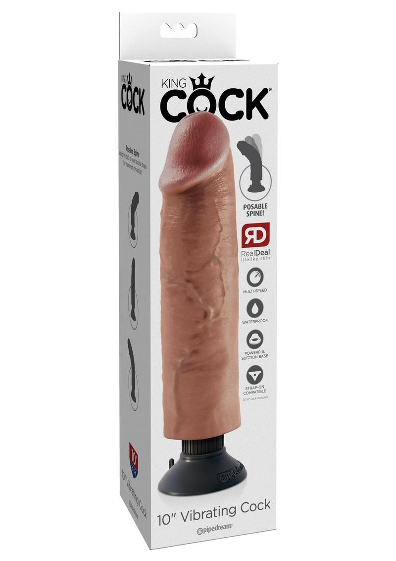 Load image into Gallery viewer, King Cock Vibrating Dildo - Caramel - 10in
