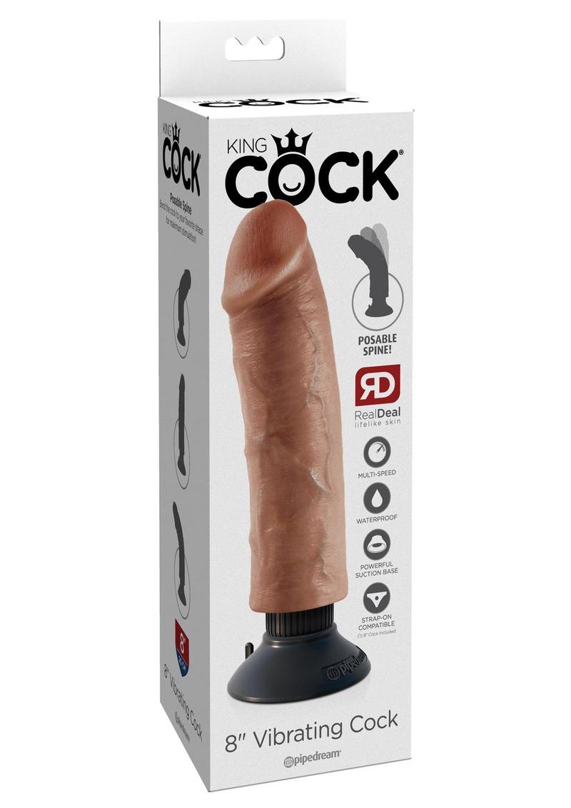 Load image into Gallery viewer, King Cock Vibrating Dildo - Caramel/Tan - 8in
