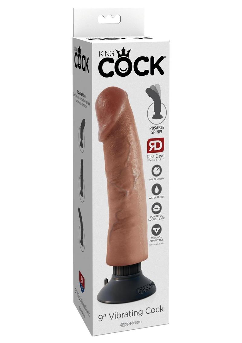 Load image into Gallery viewer, King Cock Vibrating Dildo - Caramel/Tan - 9in
