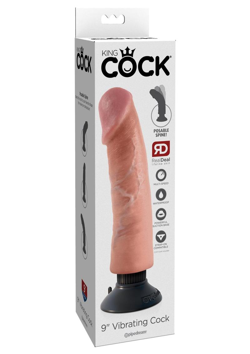 Load image into Gallery viewer, King Cock Vibrating Dildo - Vanilla - 9in
