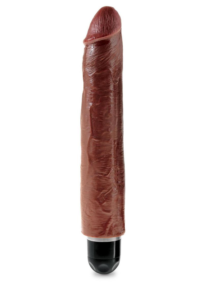 Load image into Gallery viewer, King Cock Vibrating Stiffy Dildo - Chocolate - 10in
