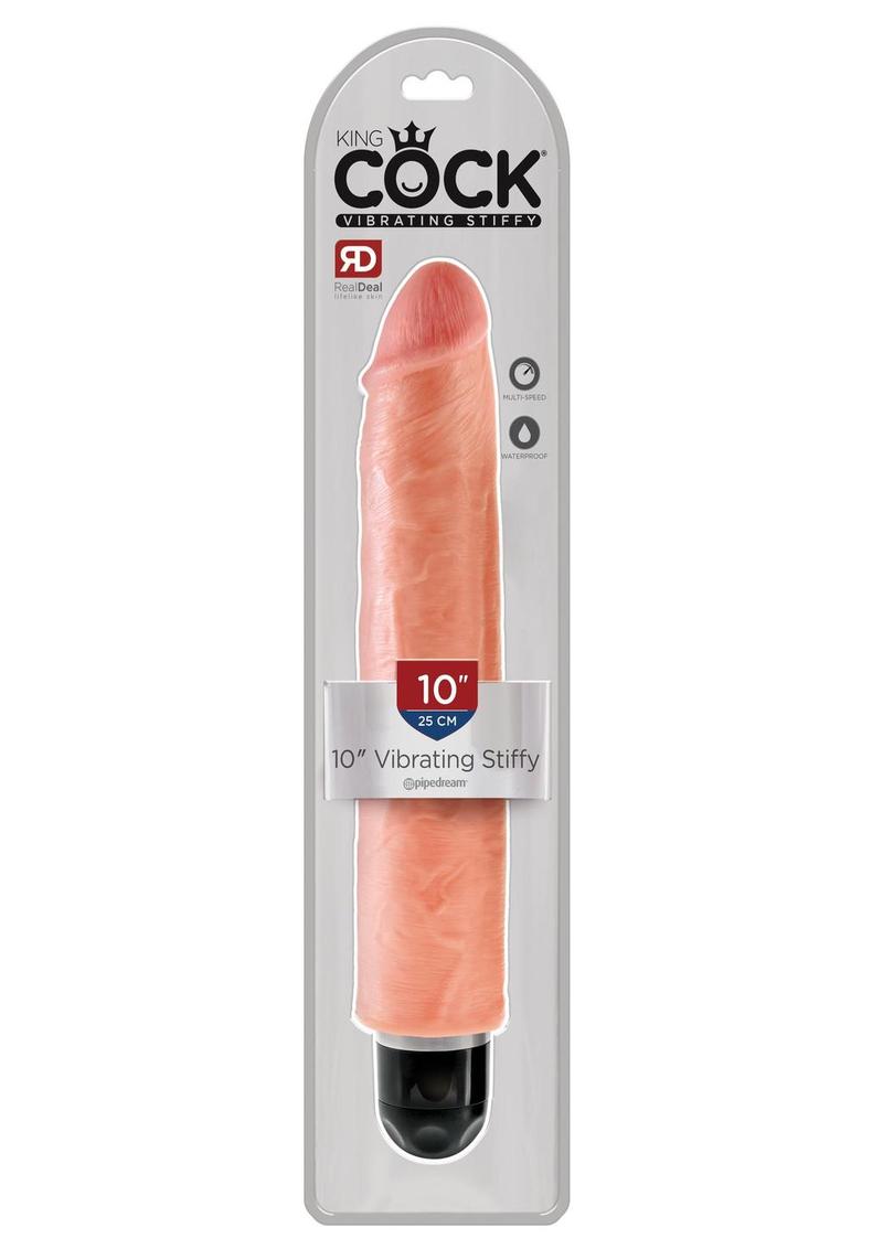 Load image into Gallery viewer, King Cock Vibrating Stiffy Dildo - Vanilla - 10in

