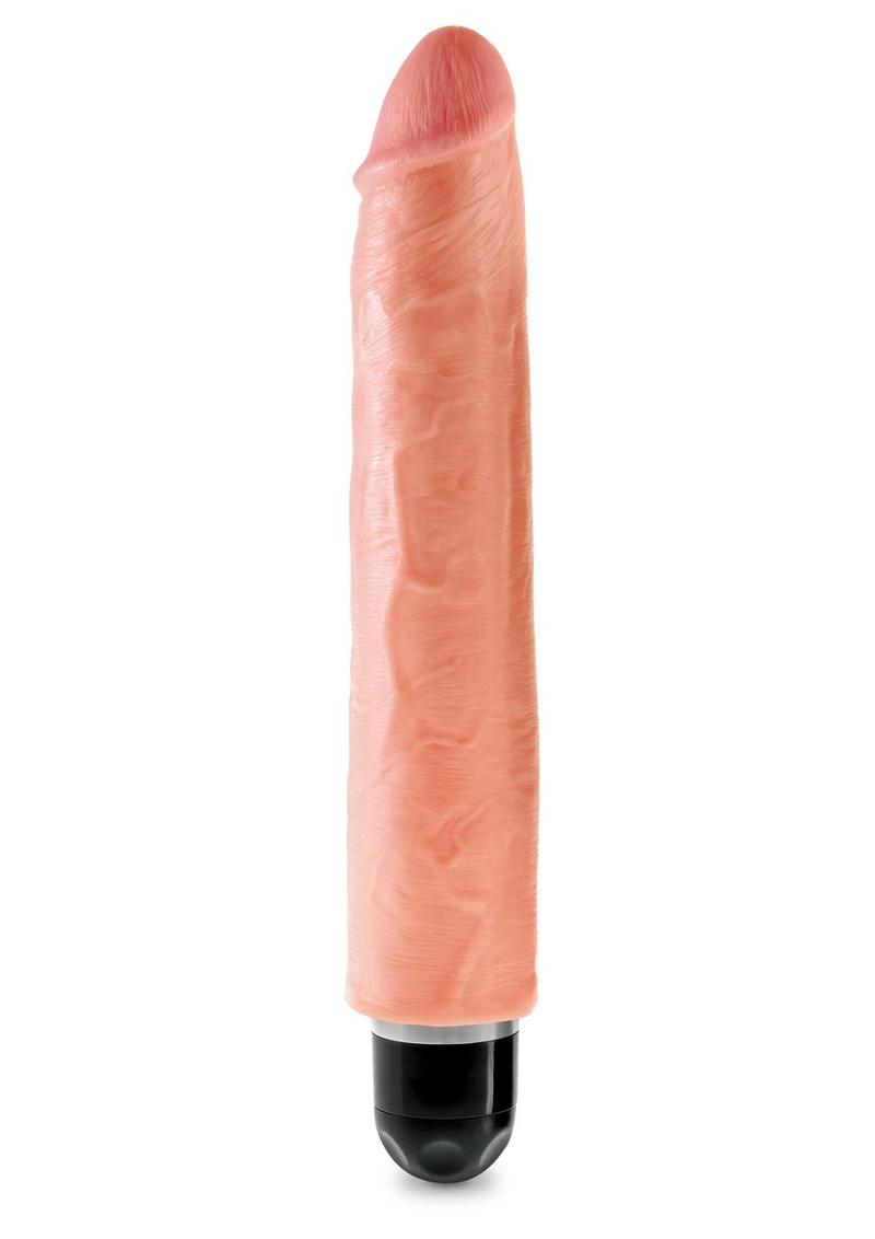 Load image into Gallery viewer, King Cock Vibrating Stiffy Dildo - Vanilla - 10in
