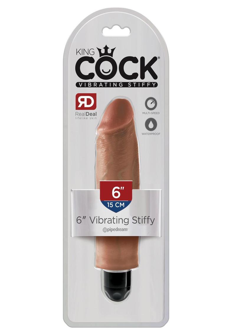 Load image into Gallery viewer, King Cock Vibrating Stiffy Dildo - Caramel/Tan - 6in
