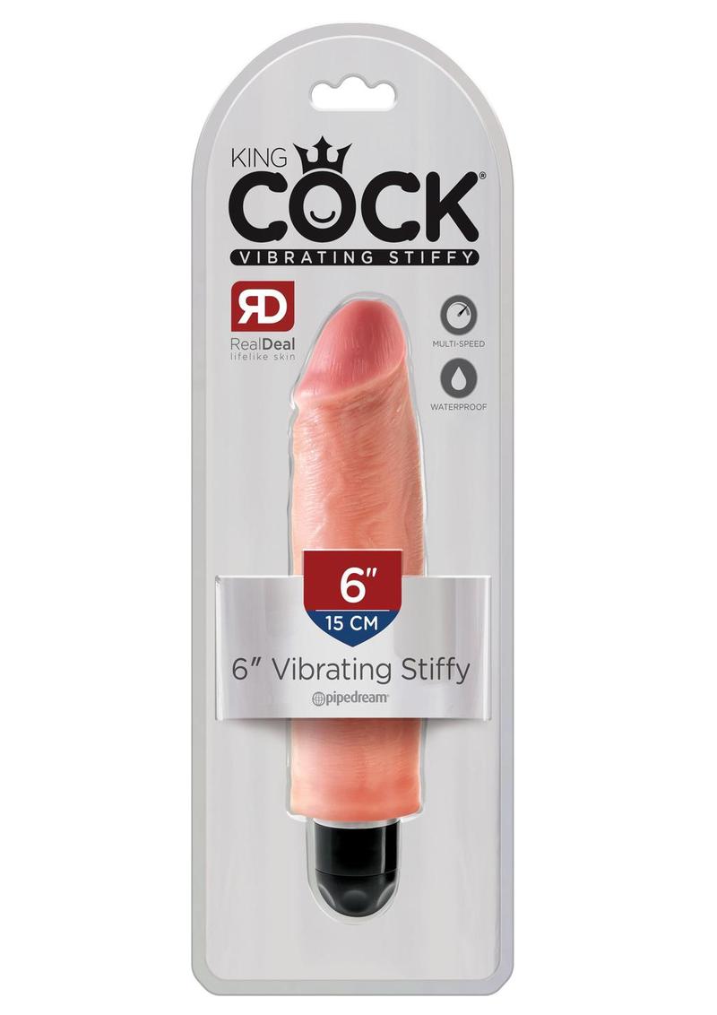 Load image into Gallery viewer, King Cock Vibrating Stiffy Dildo - Flesh/Vanilla - 6in
