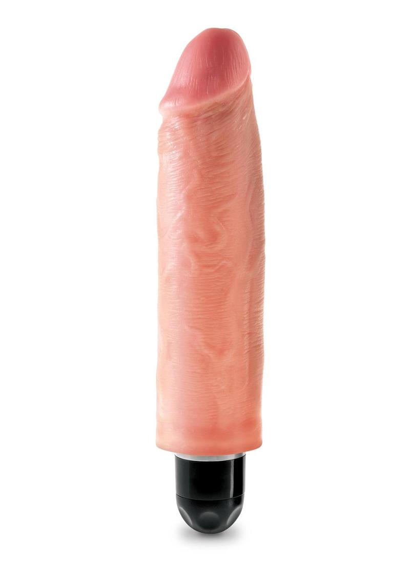 Load image into Gallery viewer, King Cock Vibrating Stiffy Dildo - Flesh/Vanilla - 6in
