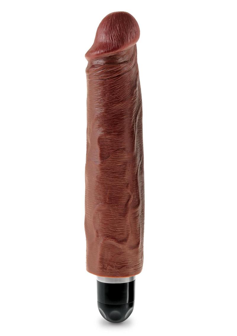 Load image into Gallery viewer, King Cock Vibrating Stiffy Dildo - Chocolate - 7in
