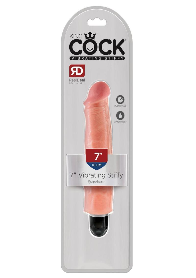 Load image into Gallery viewer, King Cock Vibrating Stiffy Dildo - Vanilla - 7in
